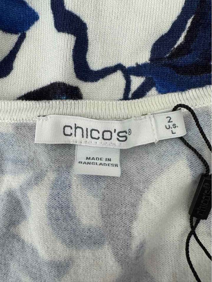 Size L Chico's Blue Print Sweater