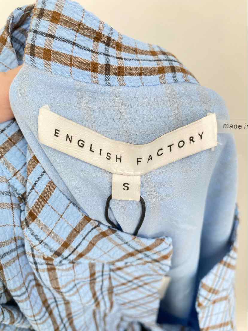 Size S ENGLISH FACTORY Blue Print Dress
