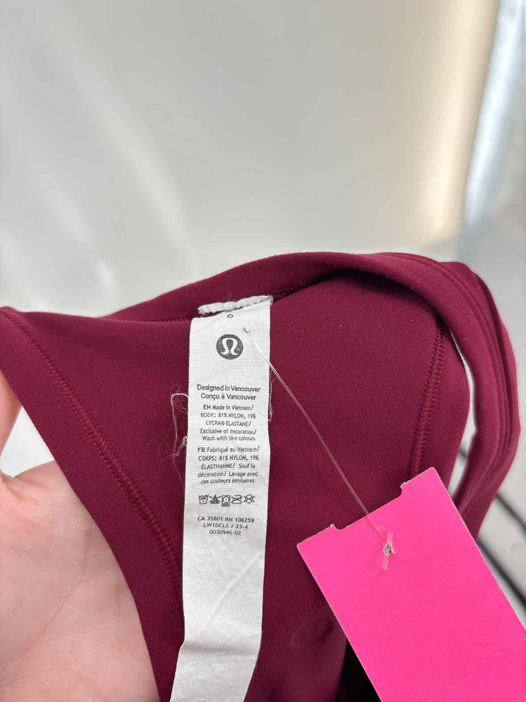 Size 6 Lululemon Burgundy Shirt