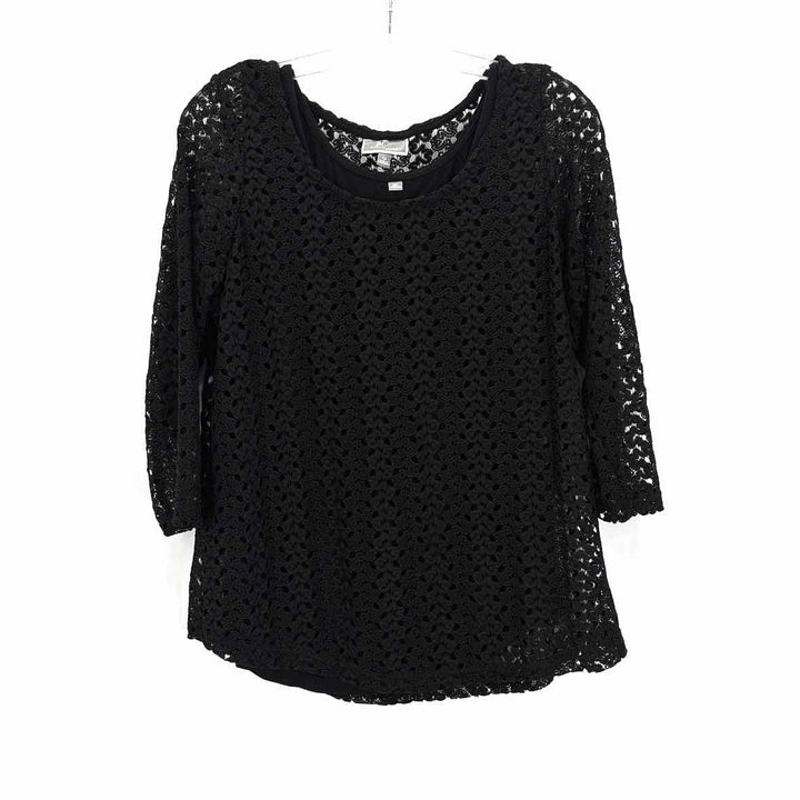 Size XL JM COLLECTION Black Shirt