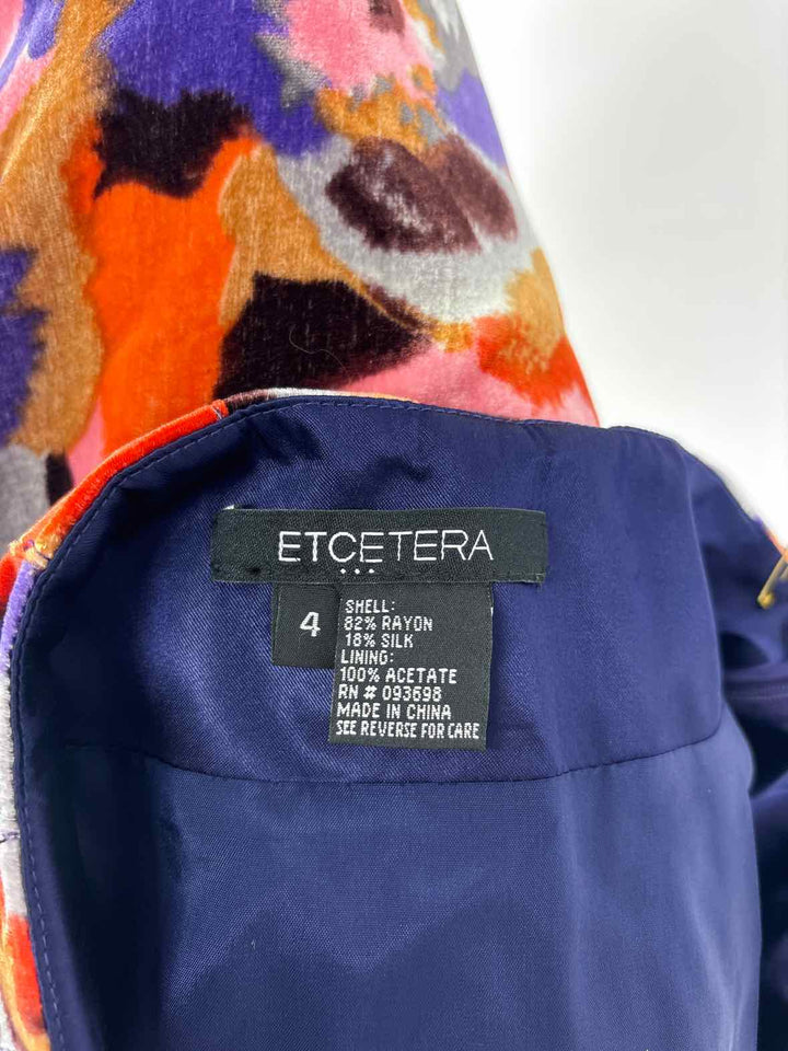 Size 4 ETCETERA Multi-Color Velour Skirt