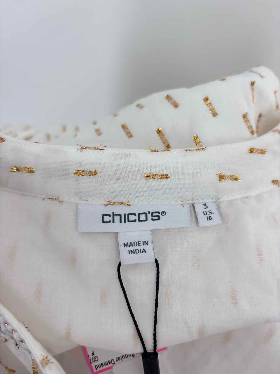 Size 16 Chico's White Print Dress
