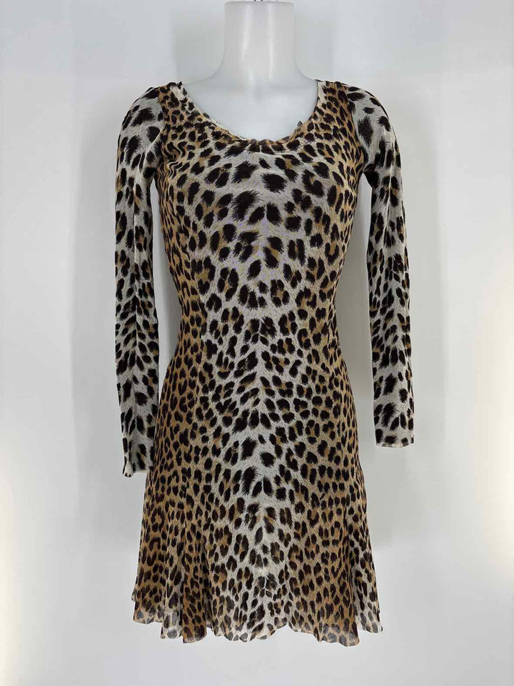 Size XS FUZZI Brown Print Dress