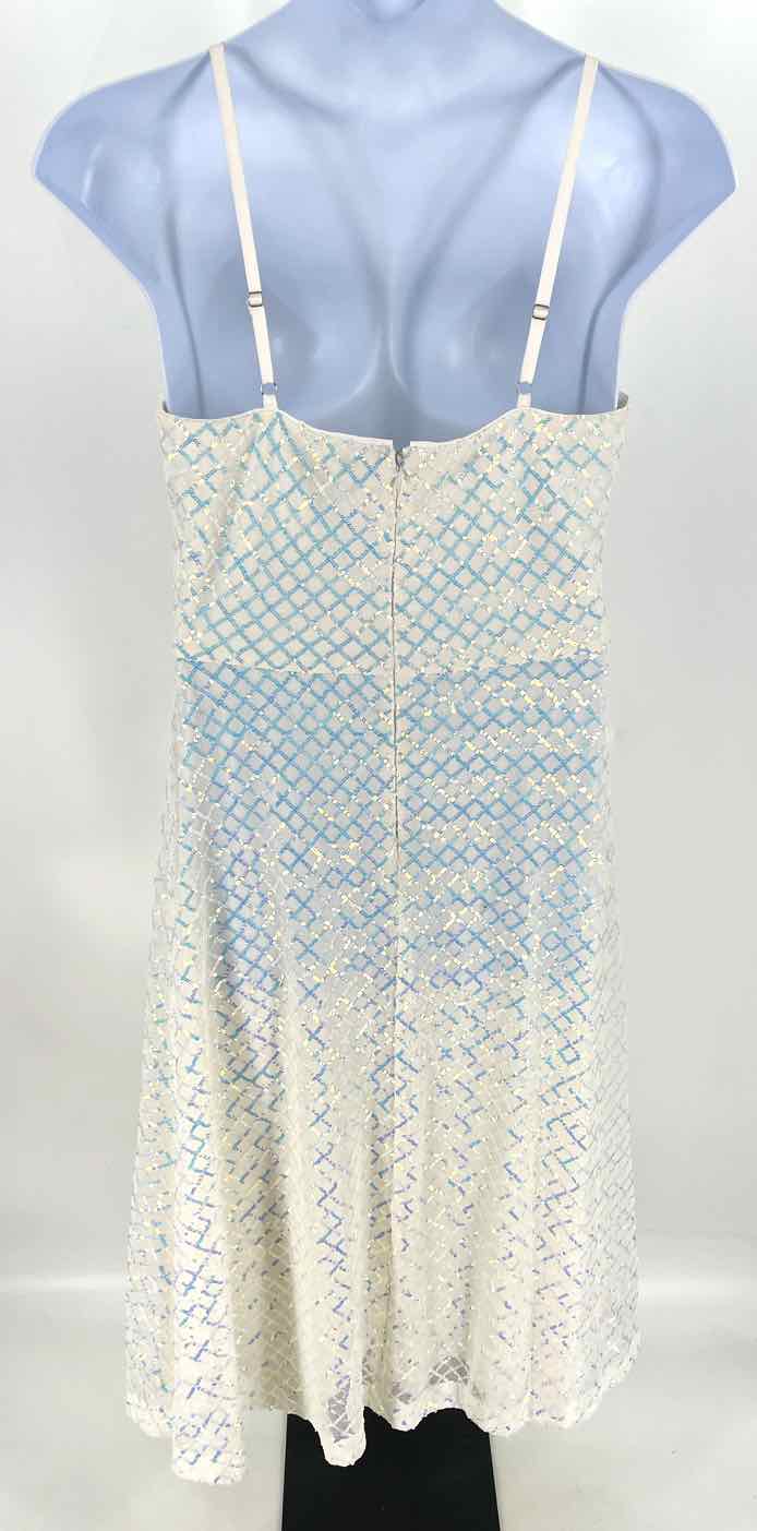 Size 14 LAUNDRY Ivory Sequined Dress