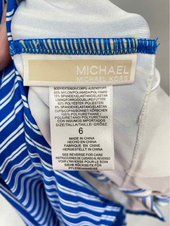 Size 6 Michael Kors Blue Print Swimsuit
