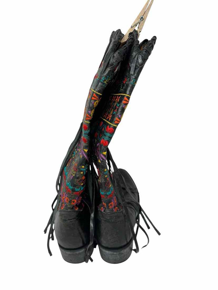 Shoe Size 8 Black Leather Boots