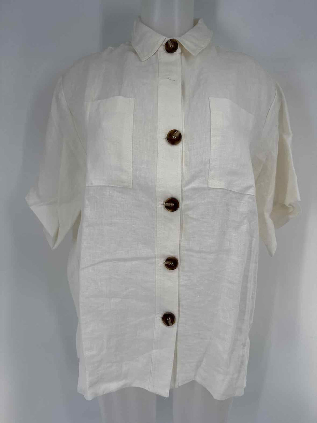 Size M OLIVACEOUS Ivory Linen Shirt