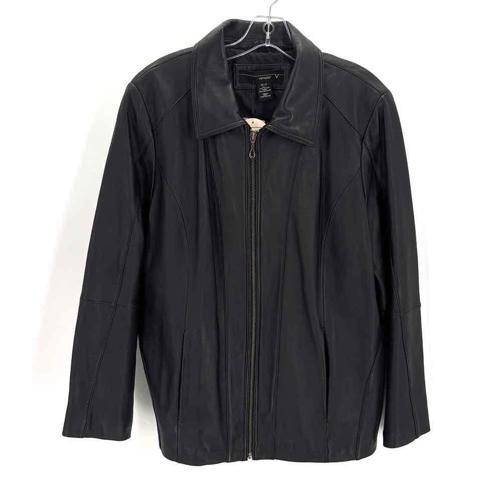 Size 18/20 VENEZIA Black Leather Jacket