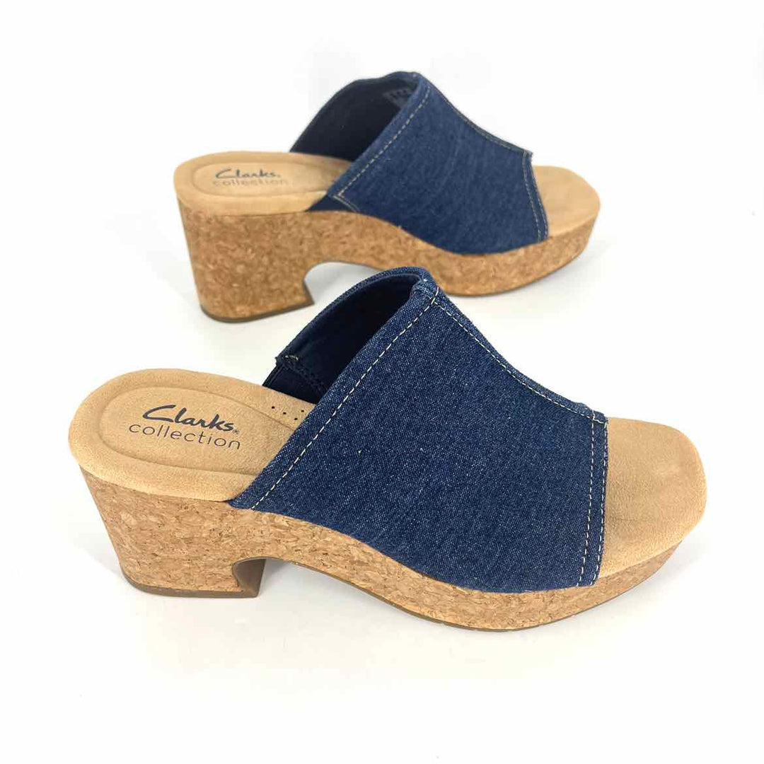 Shoe Size 7 CLARKS Blue Denim Sandals