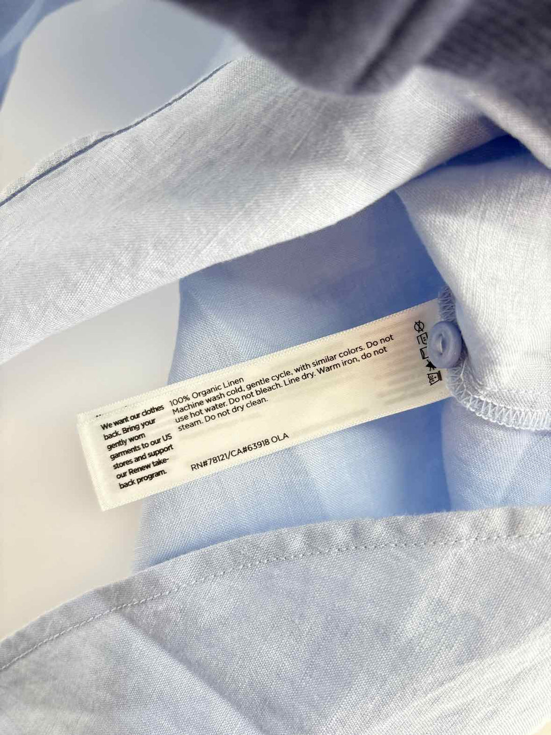 Size XL Eileen Fisher Blue Linen Shirt