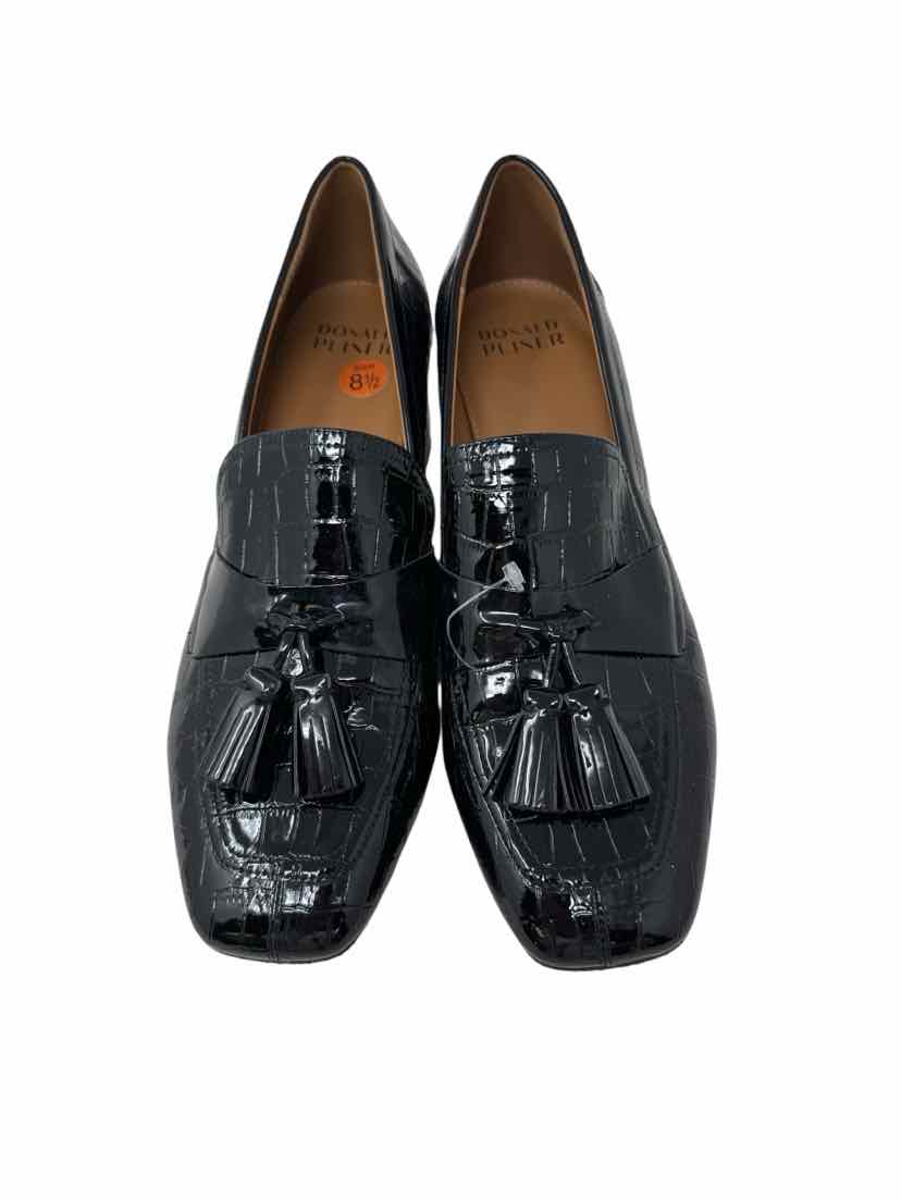 Shoe Size 8.5 DONALD PLINER Black PATENT Loafers