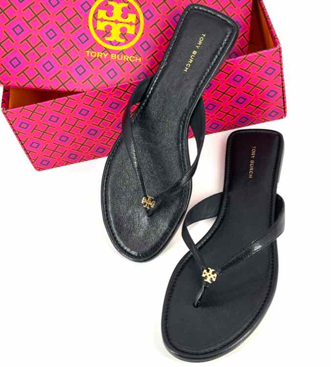 Shoe Size 9 Tory Burch Black Leather Sandals
