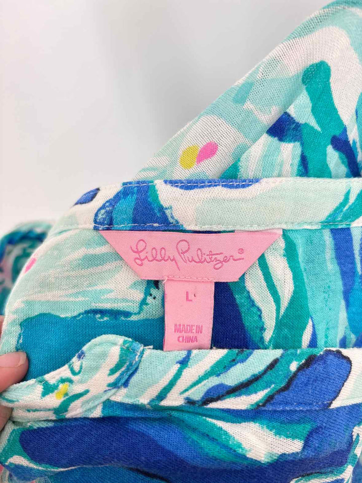 Size L Lilly Pulitzer Blue Print Shirt