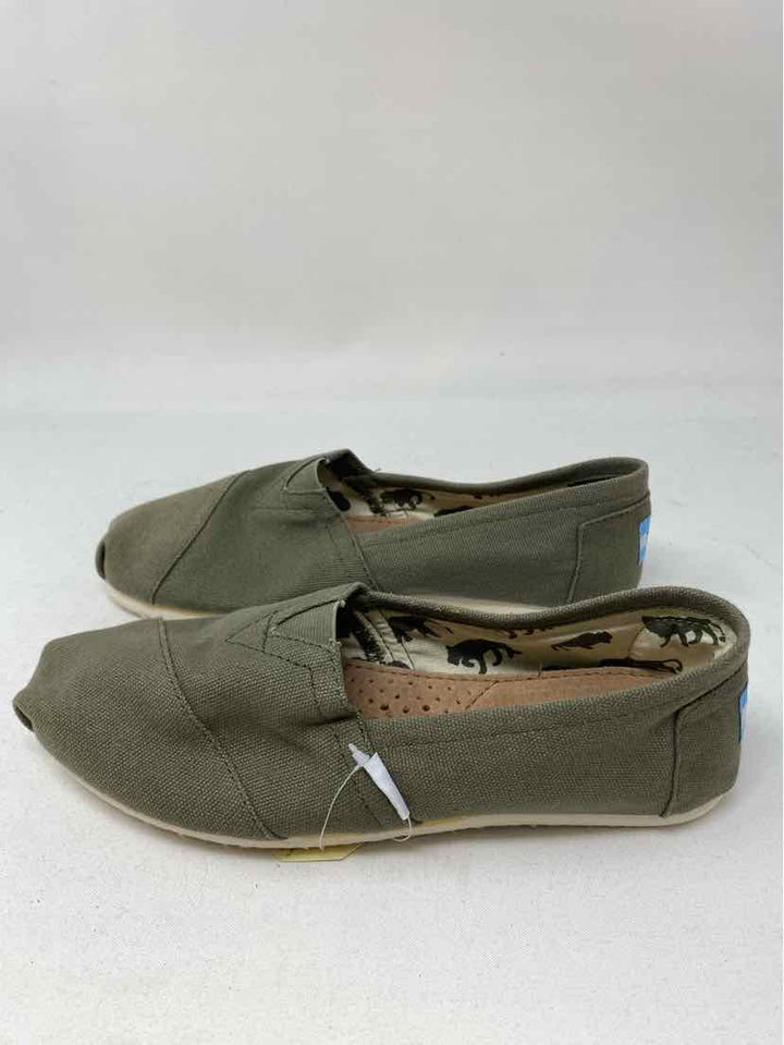 Shoe Size 6.5 Toms Green Flats