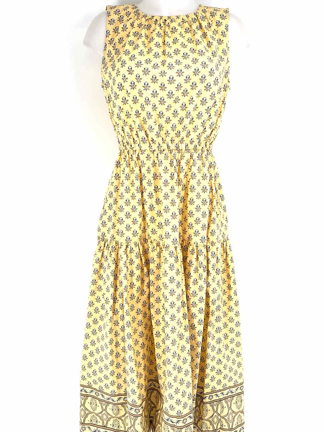 Size 2 LOFT Yellow Print Dress