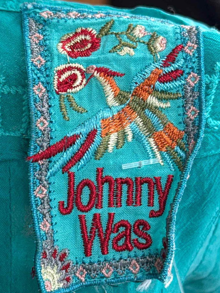 Size M Johnny Was Teal Shirt
