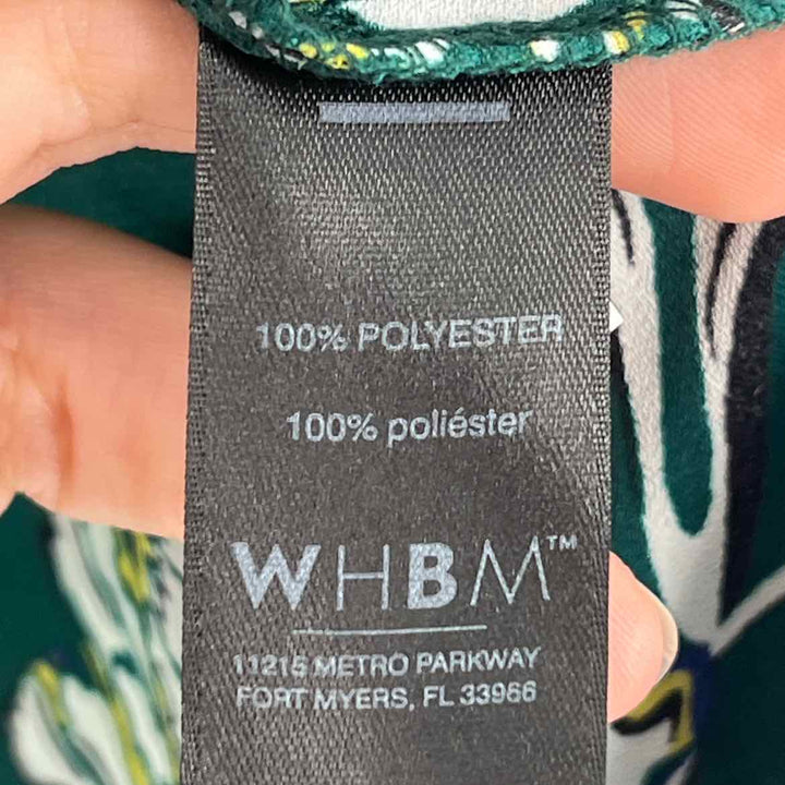 Size M White House Black Market Green Print Shirt