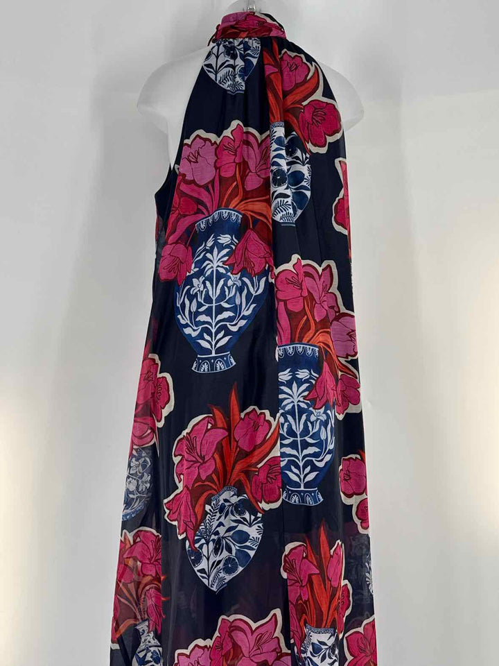 Size 2 TED BAKER Navy Print Dress