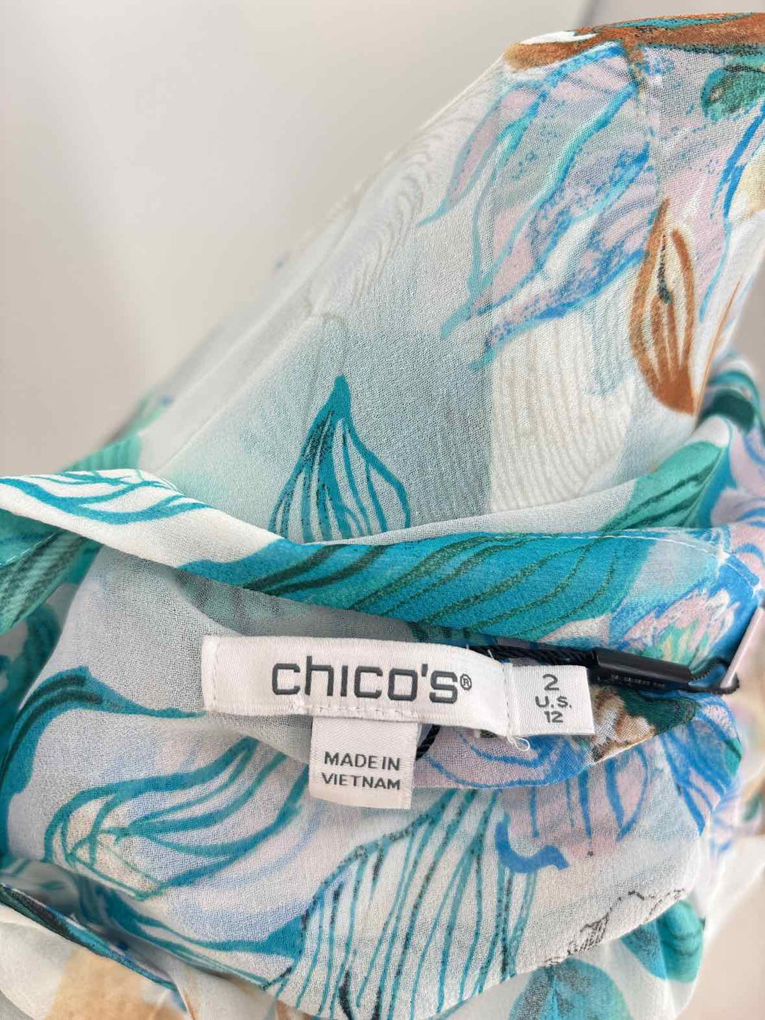 Size 12 Chico's Blue Print Shirt