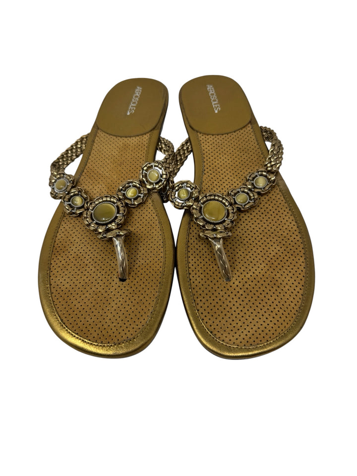 Shoe Size 9 AEROSOLES Gold Leather Sandals