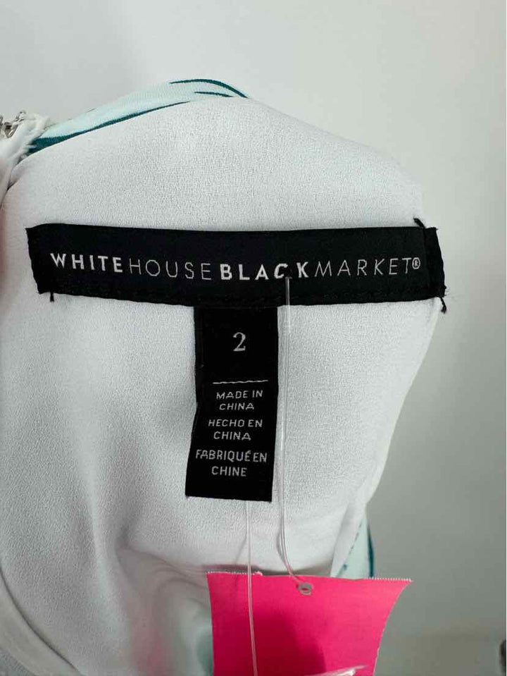 Size 2 White House Black Market Blue Print Dress