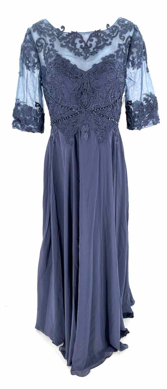 Size 8 Blue Chiffon Lace Dress