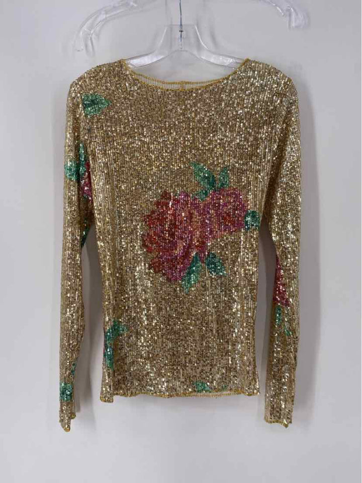 Size S FREE PEOPLE Gold Shirt