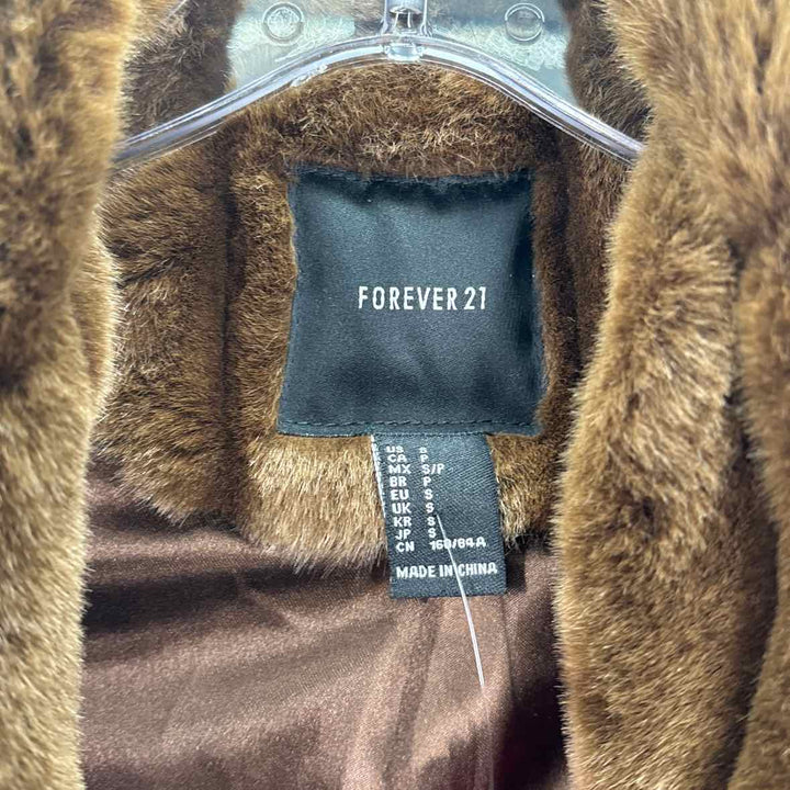 Size S Forever 21 Brown Faux Fur Coat