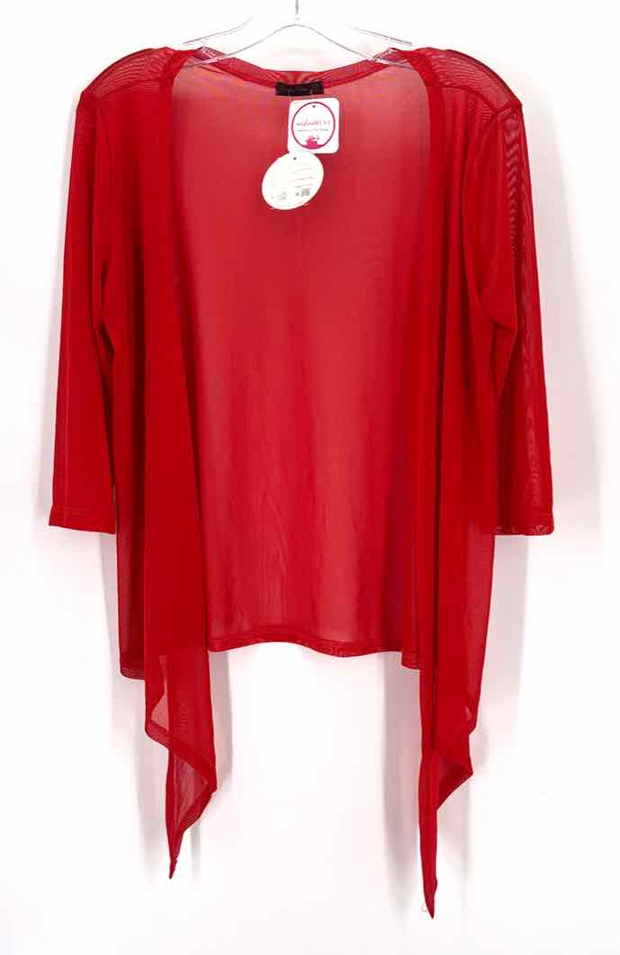Size M Red Mesh Cardigan