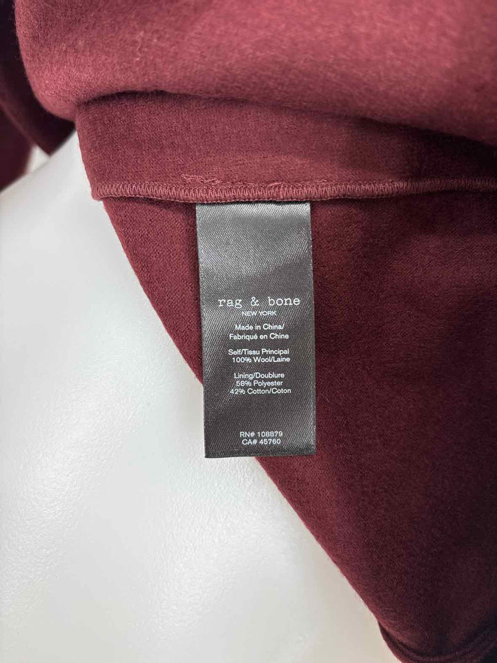 Size 4 RAG & BONE Burgundy Wool Blazer
