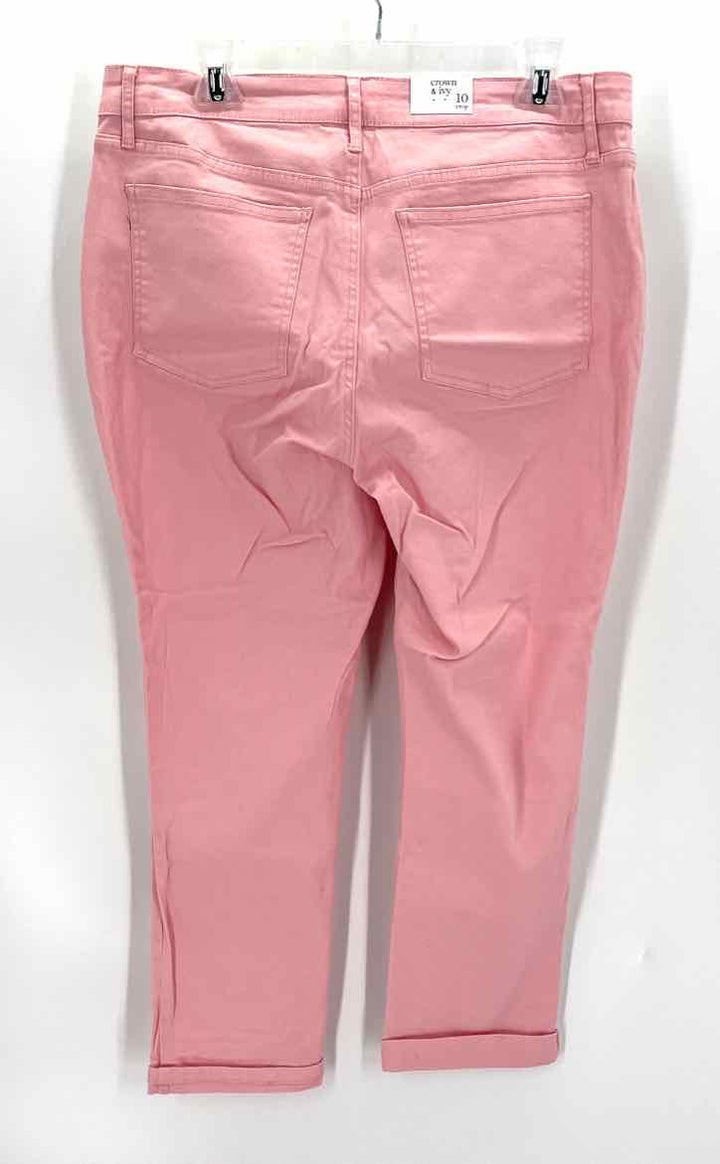 Size 10 CROWN & IVY Pink Denim Pants