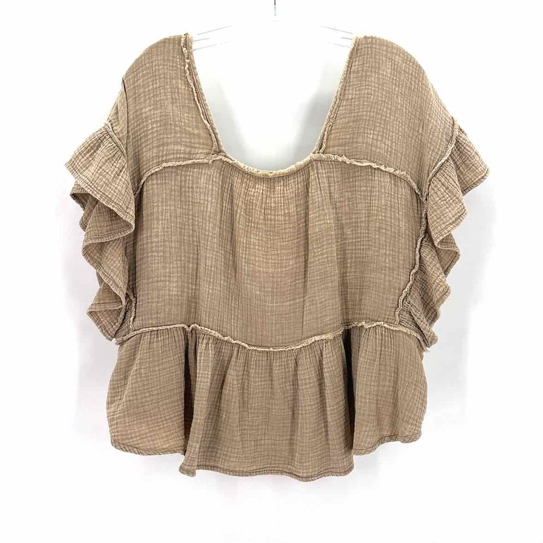 Size L MUSTARD SEED Tan Shirt