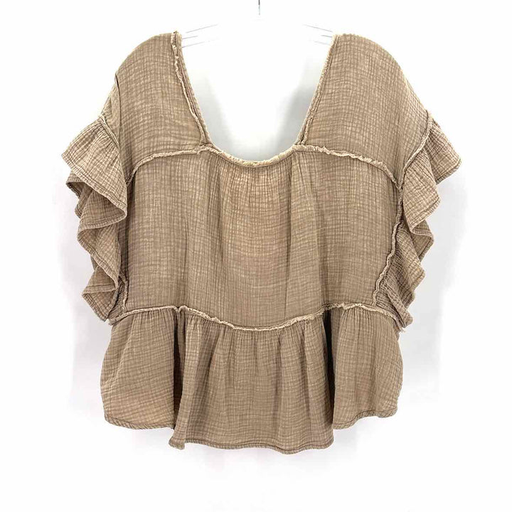 Size L MUSTARD SEED Tan Shirt