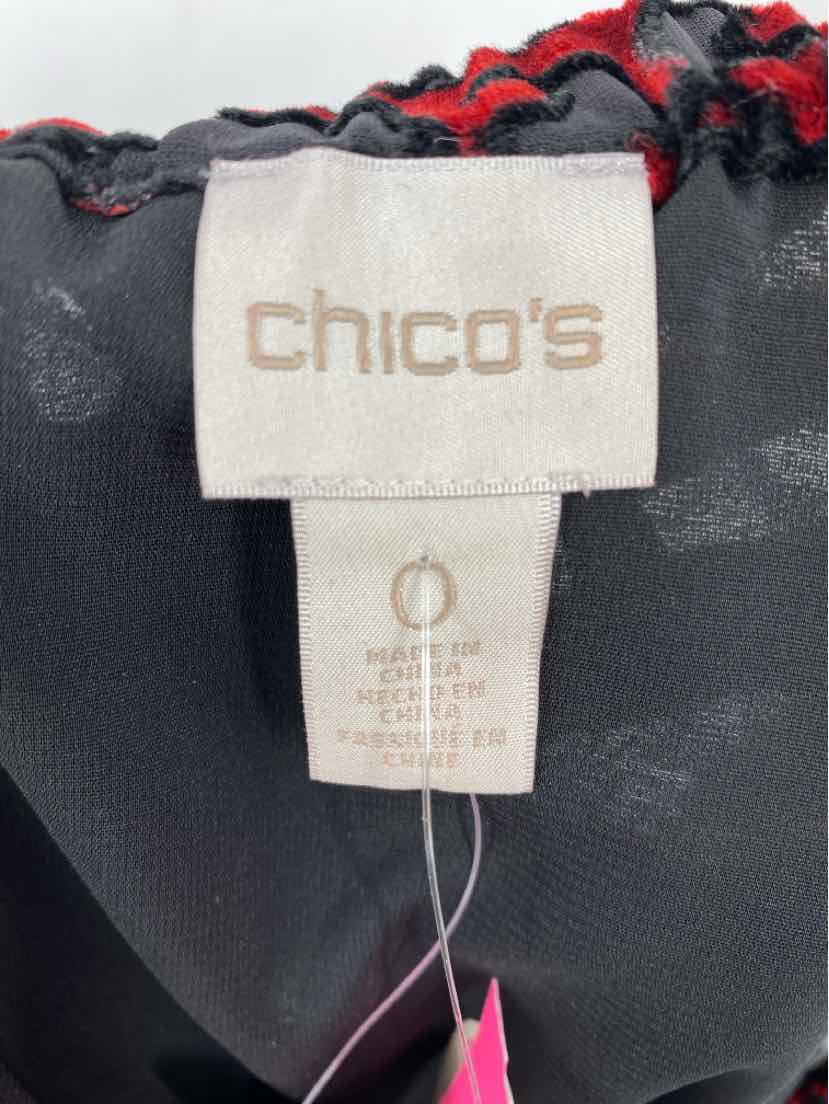 Size S Chico's Red Print Shirt