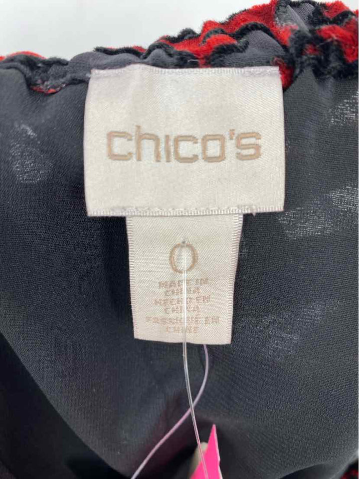 Size S Chico's Red Print Shirt