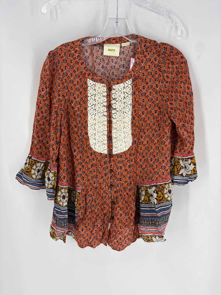 Size 6 MAEVE ORANGE PRINT Shirt