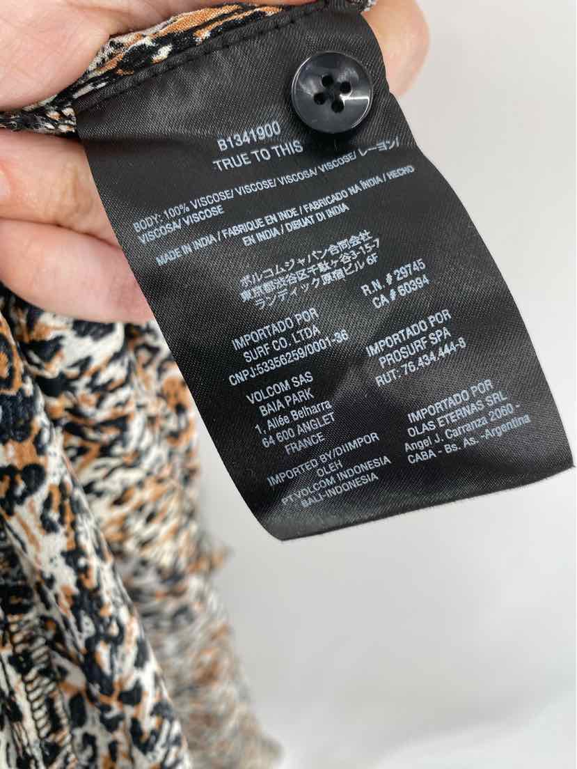 Size XS Brown Print Dress