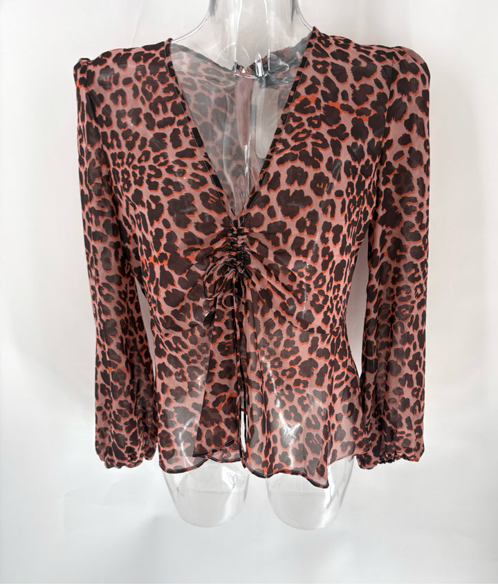 Size M Brown Print Shirt