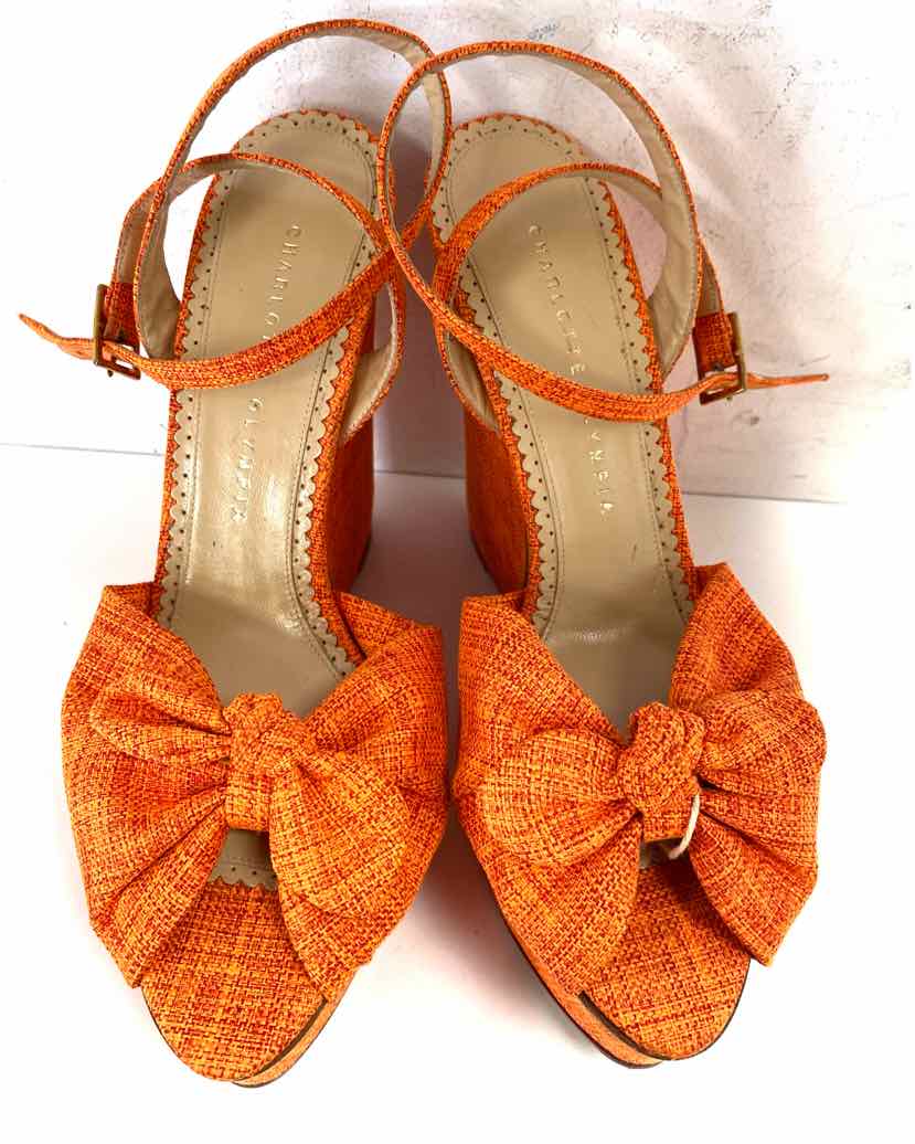 Shoe Size 39 CHARLOTTE OLYMPIA Orange Luxury - Sandals
