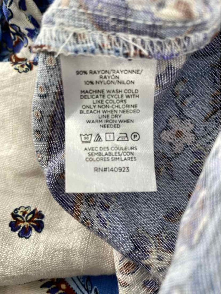 Size M LOFT Blue Print Dress