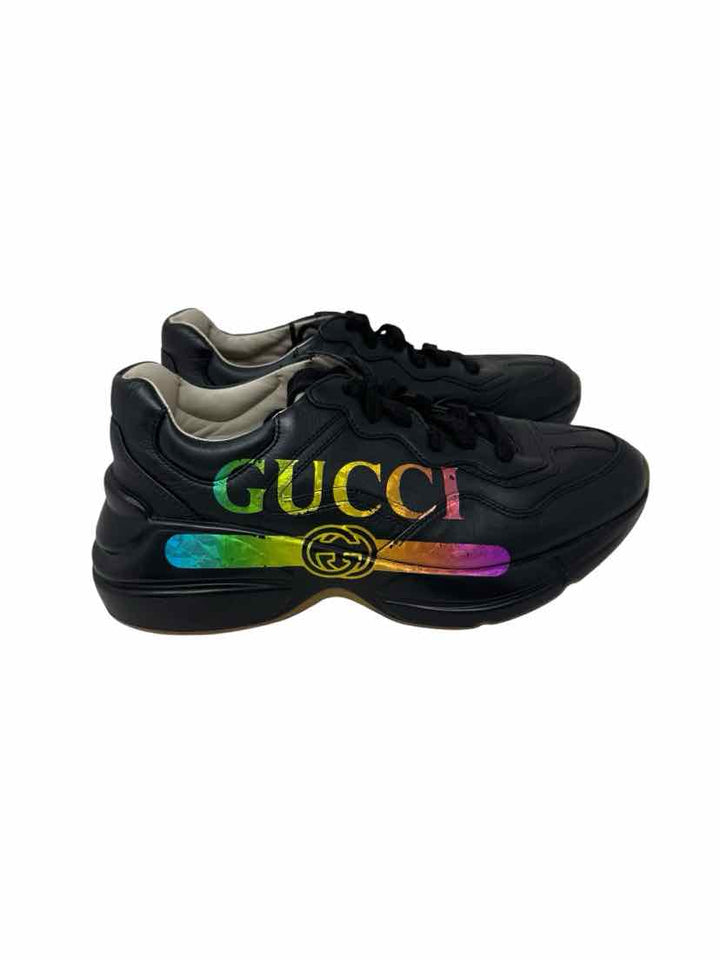 Shoe Size 36 Gucci Black Leather Luxury - Sneakers