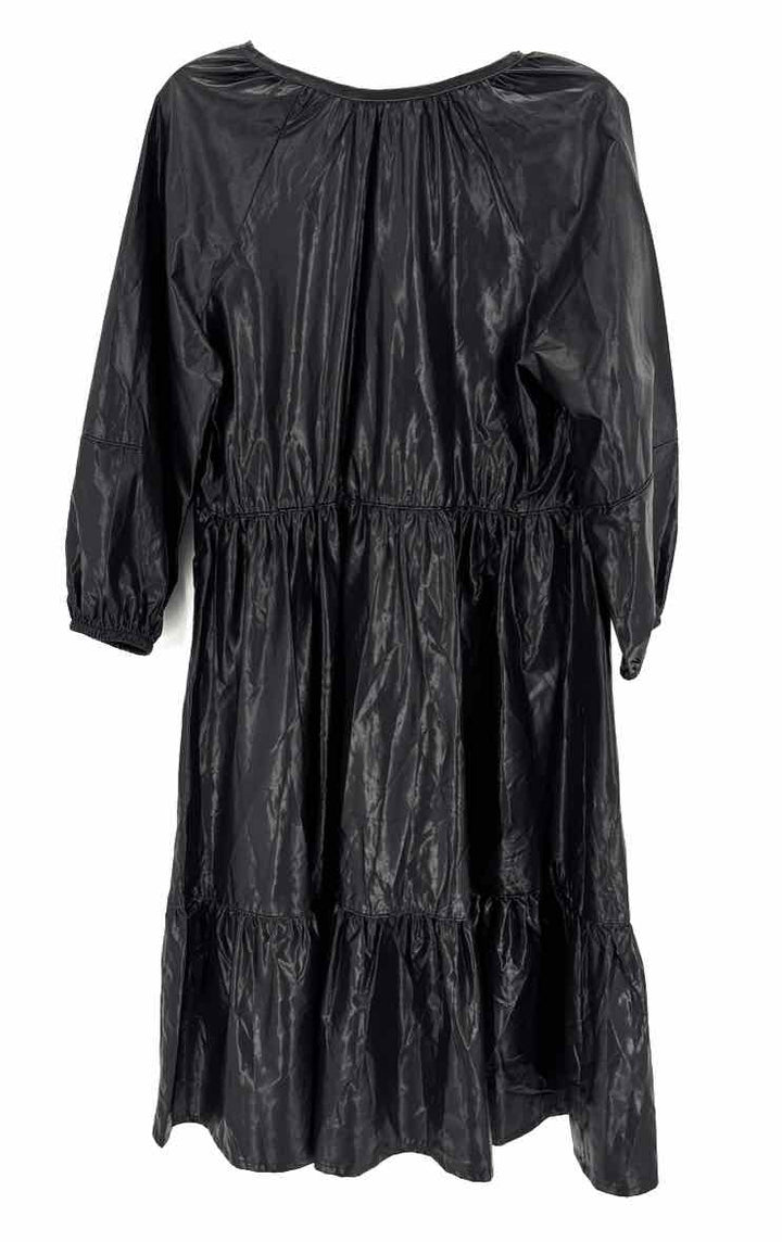 Size L Chico's Black Faux Leather Dress