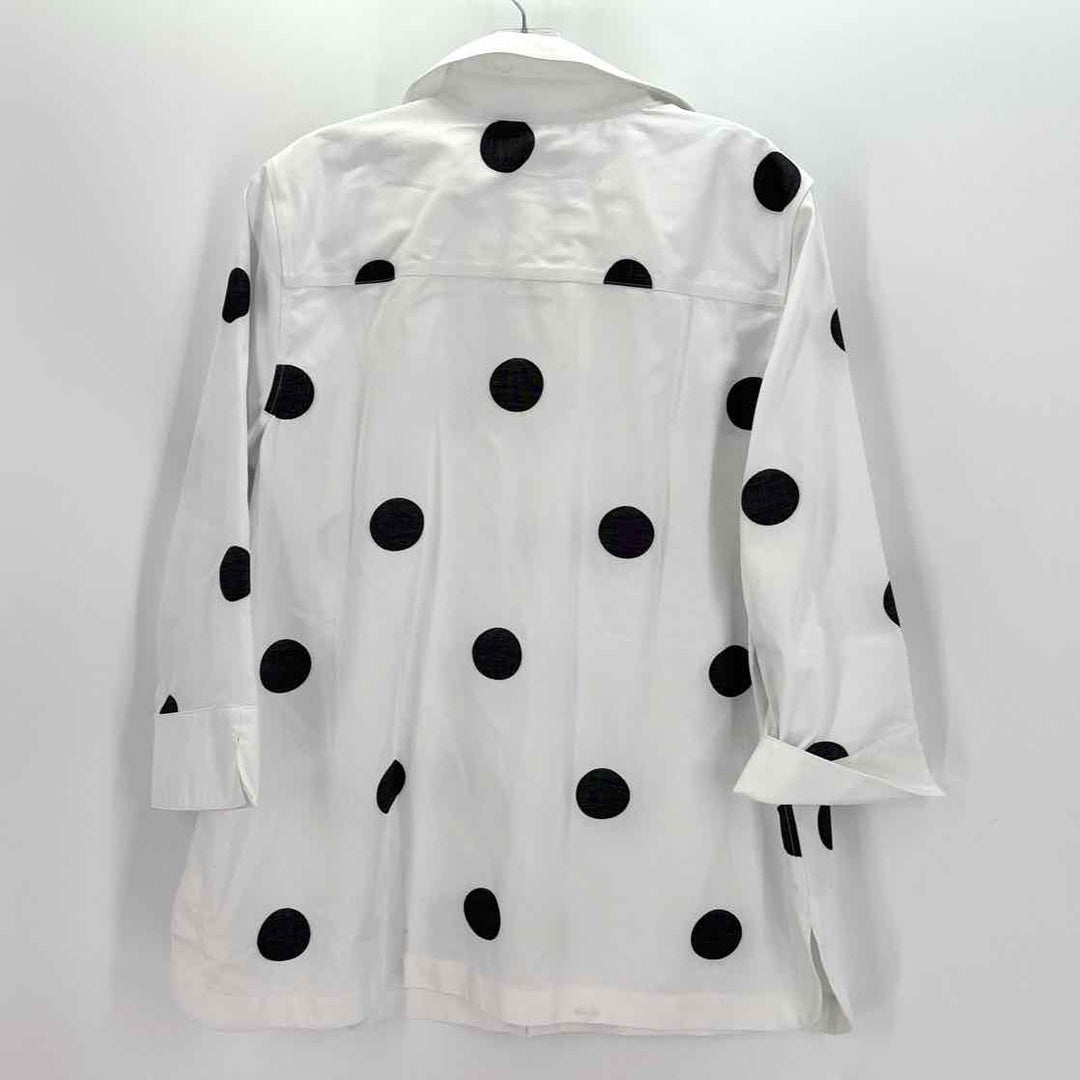 Size 12 Chico's White Print Shirt