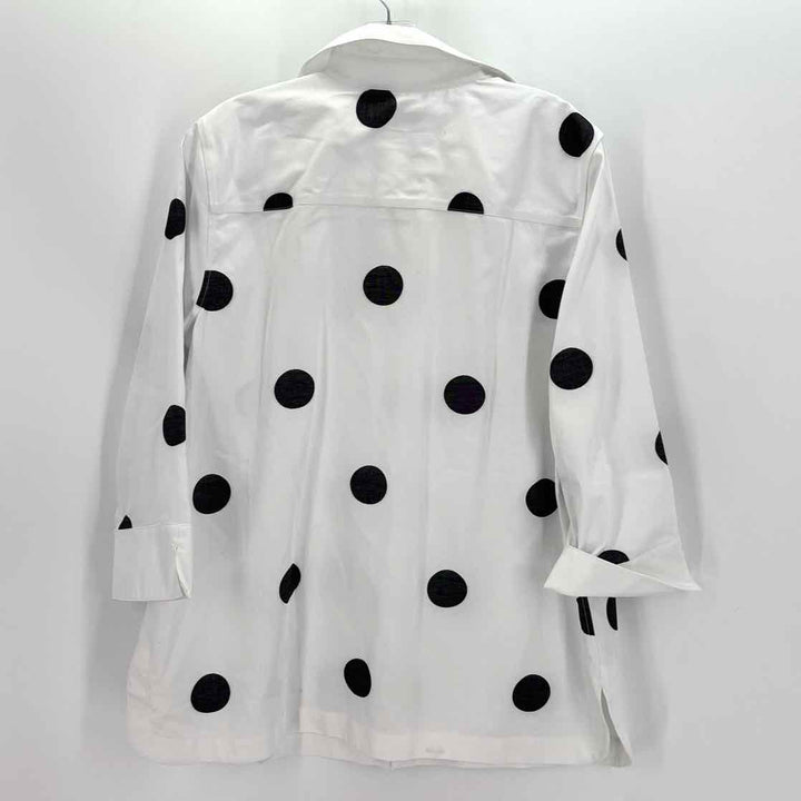 Size 12 Chico's White Print Shirt