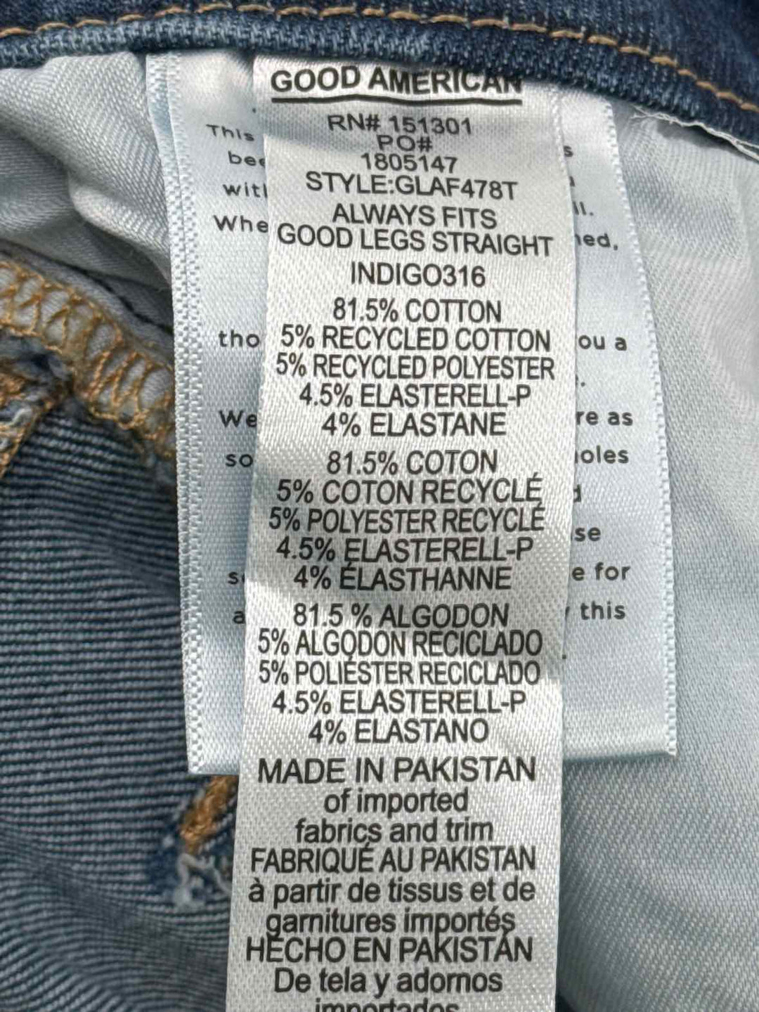 Size 00 GOOD AMERICAN Denim Pants