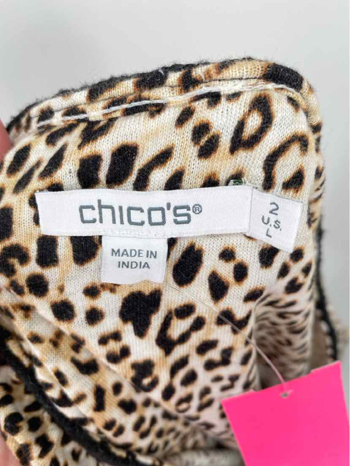Size L Chico's Brown Print Shirt