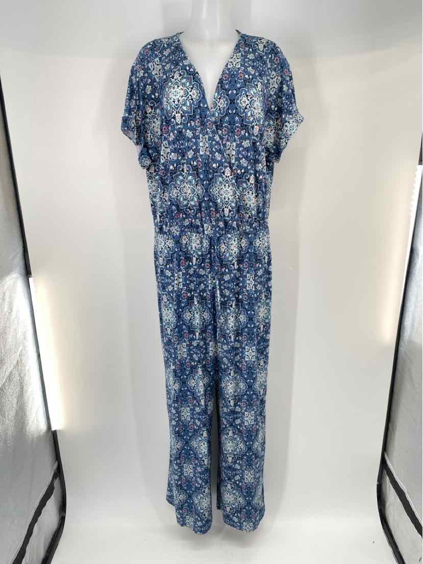 Size XL Style & Co Blue Print Romper