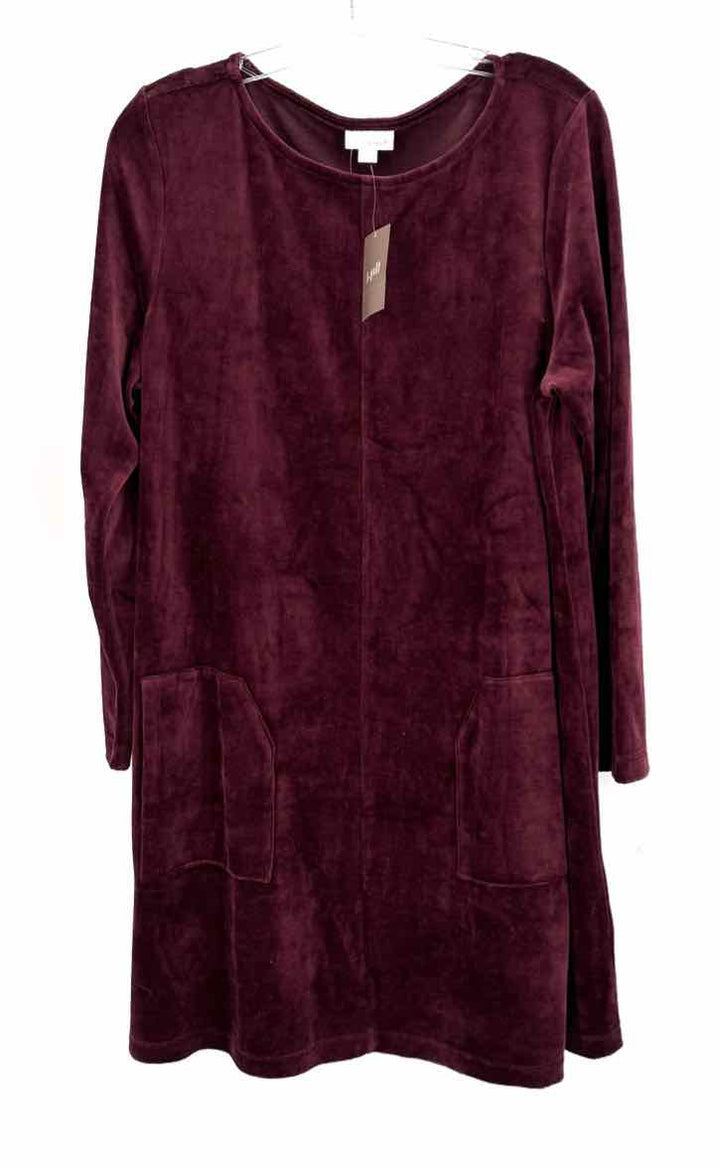 Size L J JILL Burgundy Velour Dress