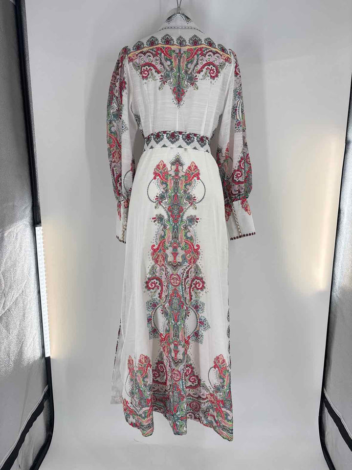 Size L INA White Print Dress