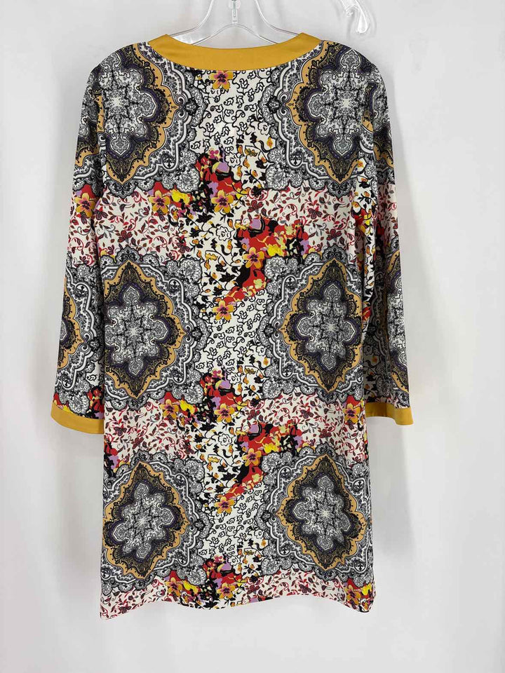 Size 6 ETCETERA Yellow Print Dress